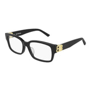 Balenciaga BB0105O-001 Optical Black Gold Transparent Frames; Size 54