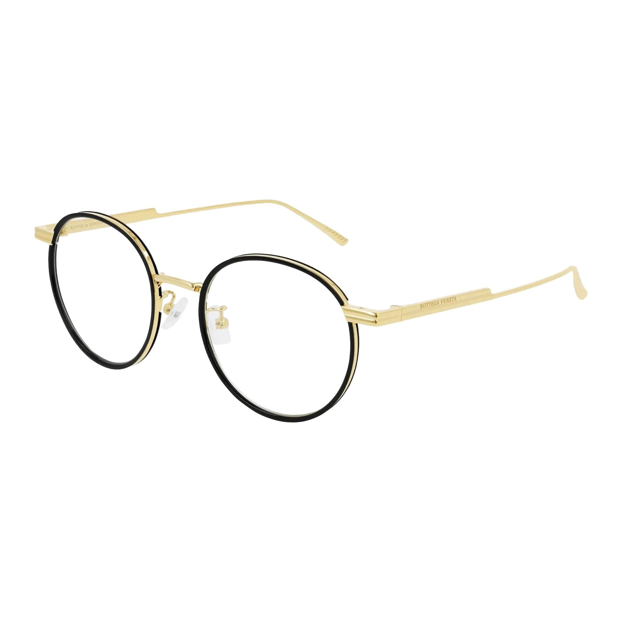 Bottega Veneta BV1017O-001 Optical Gold Transparent Frames; Size 50