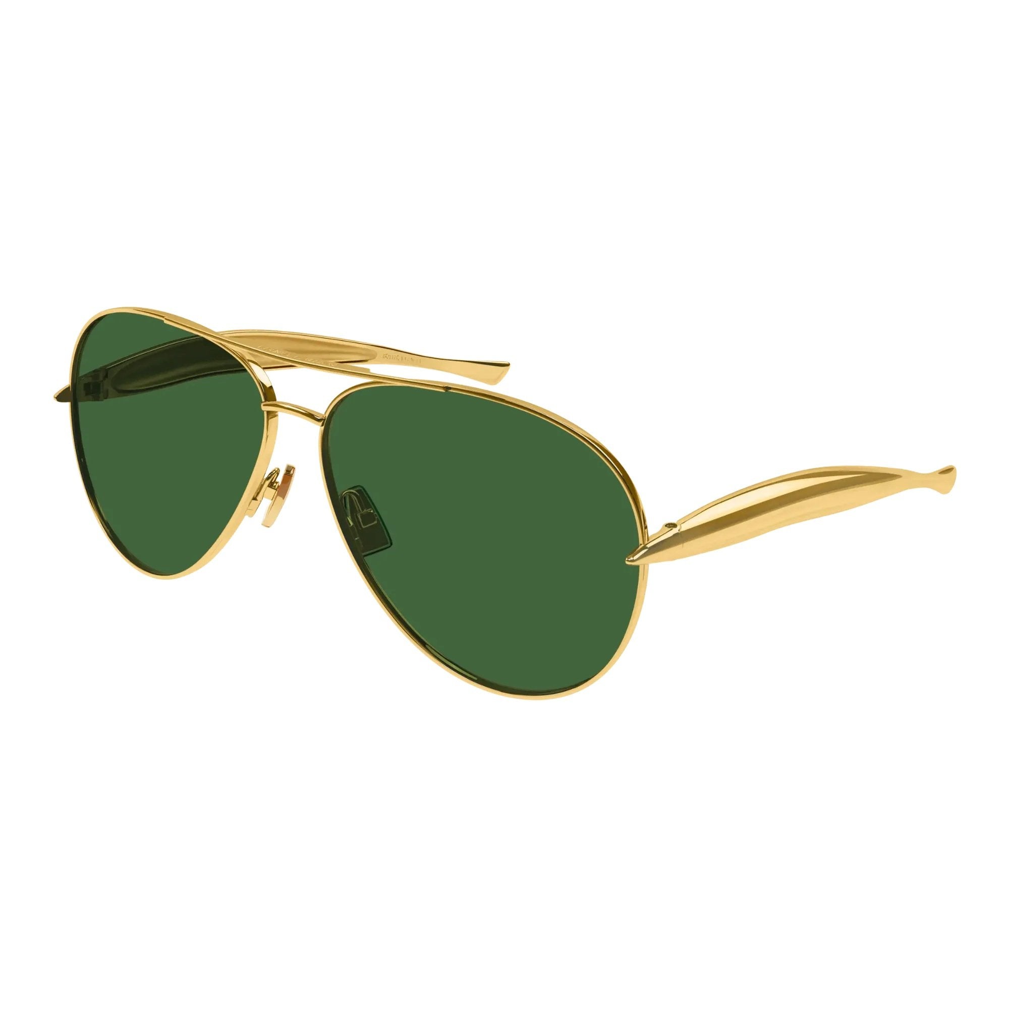 Bottega Veneta BV1305S-001 Sunglasses Gold Green Frames; Size 64
