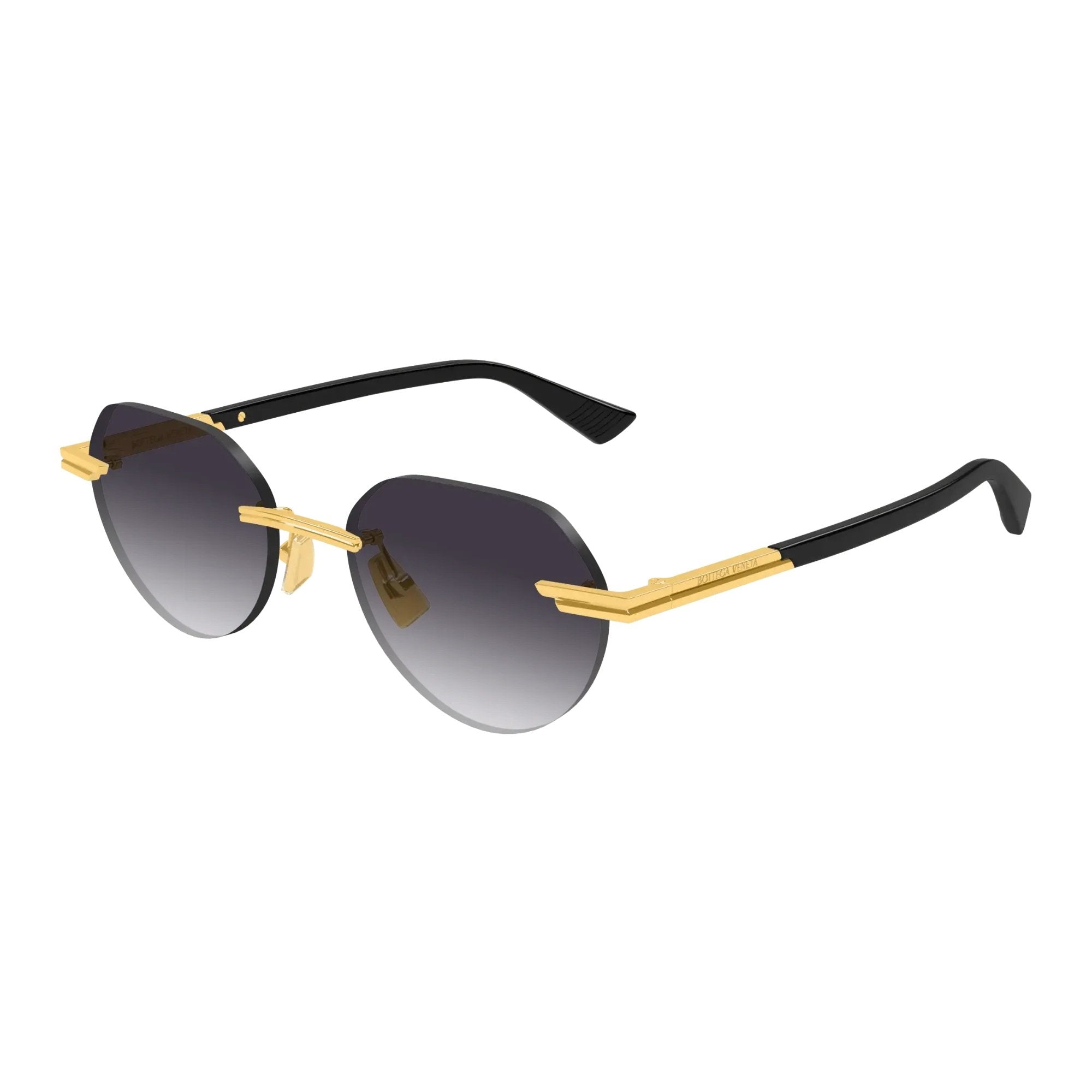 Bottega Veneta BV1379S-001 Sunglasses Gold Grey Frames; Size 51
