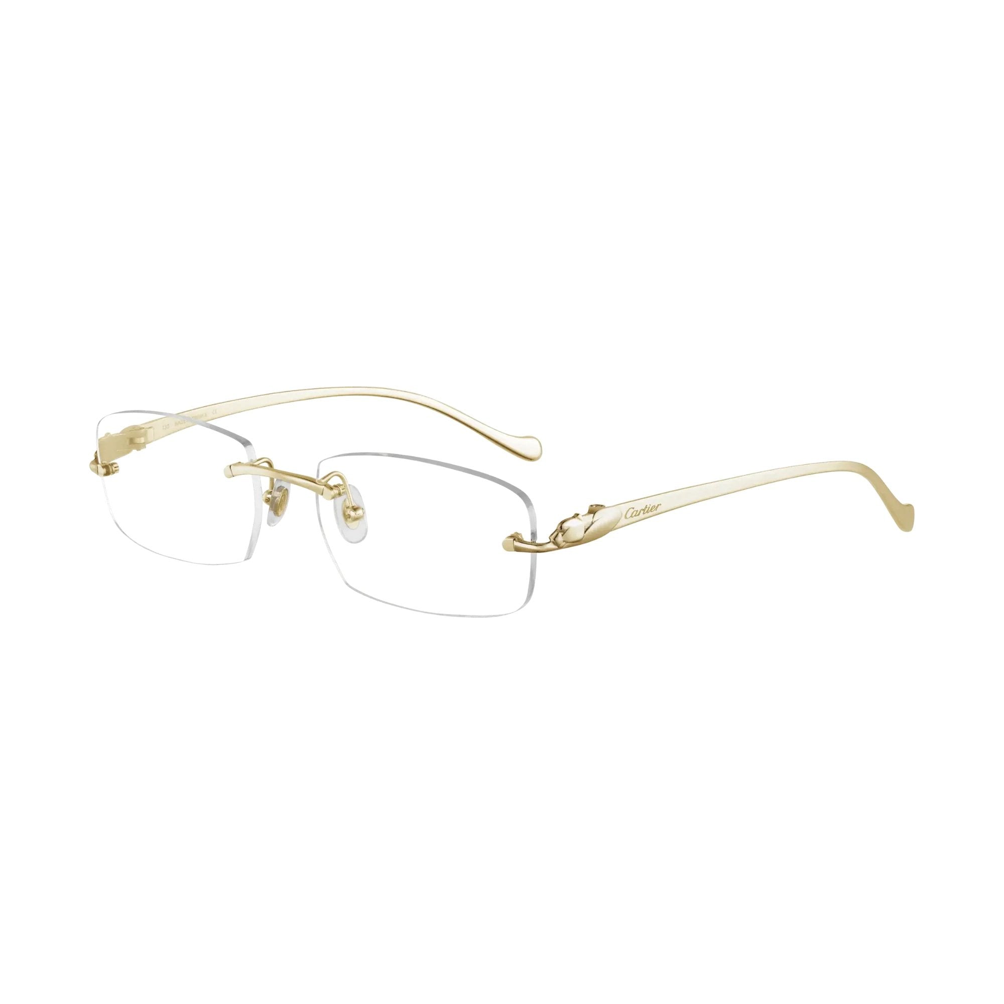 Cartier CT0061O-002 Optical Gold Transparent Frames; Size 53