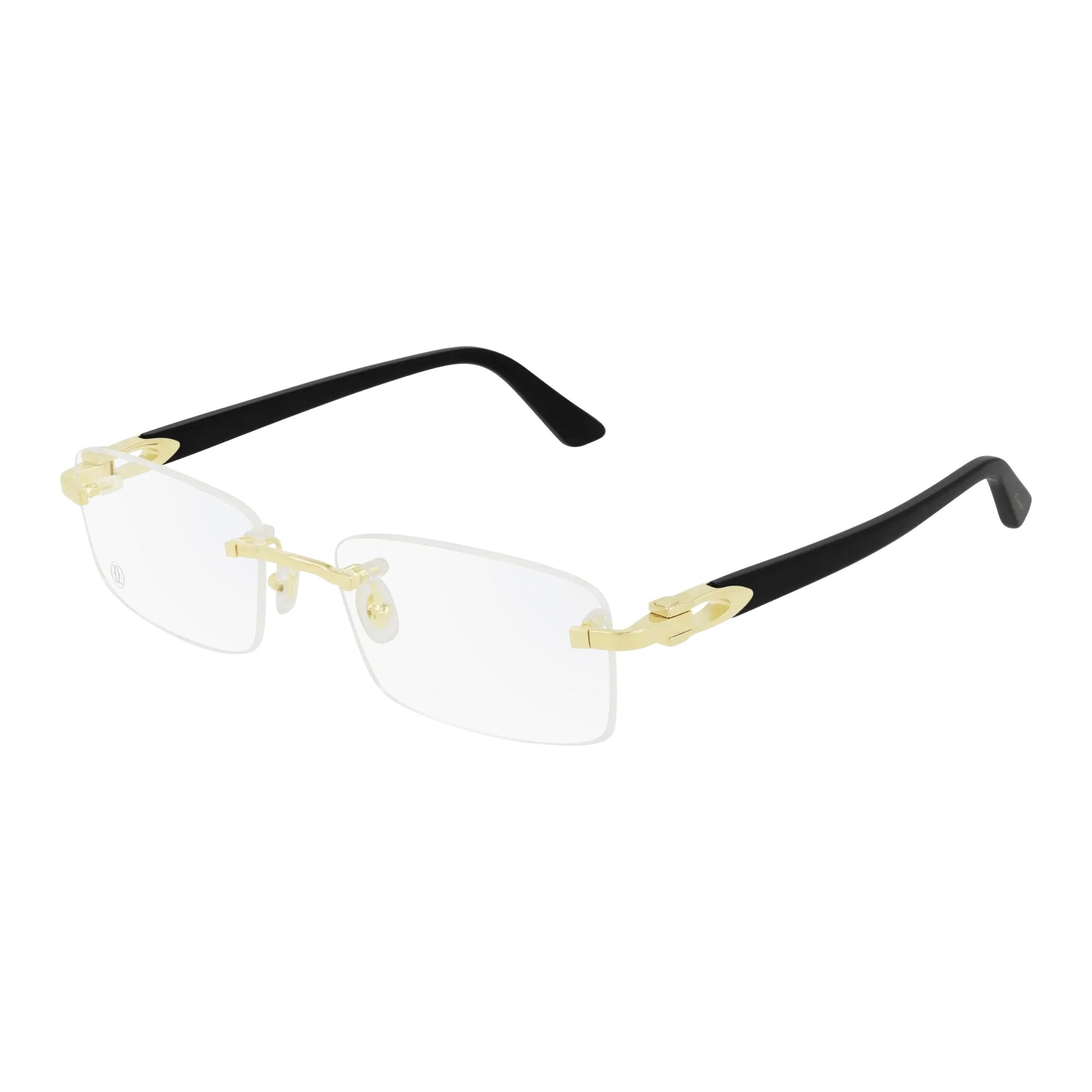 Cartier CT0287O-001 Optical Gold Black Transparent Frames; Size 54