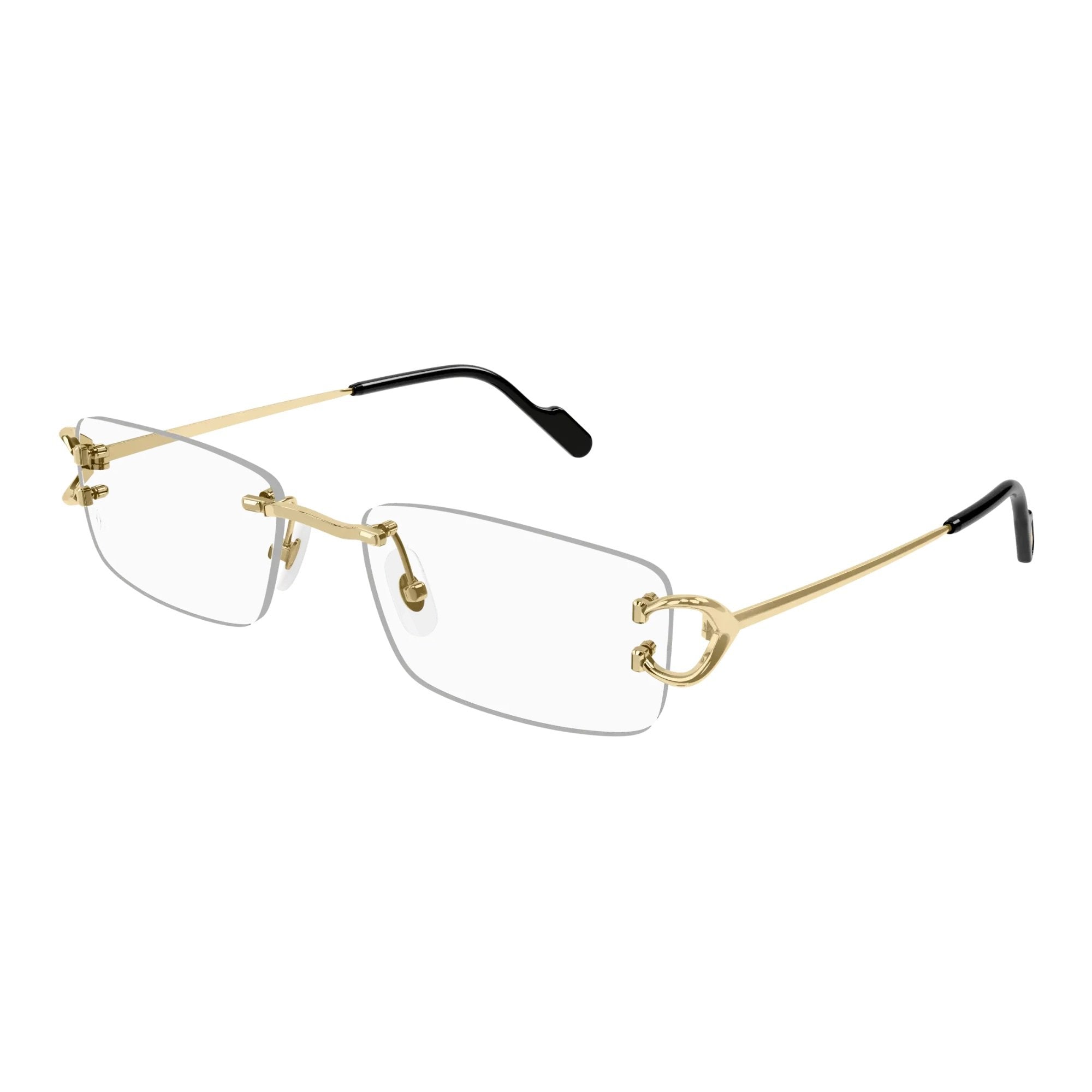 Cartier CT0344O-003 Optical Gold Transparent Frames; Size 56