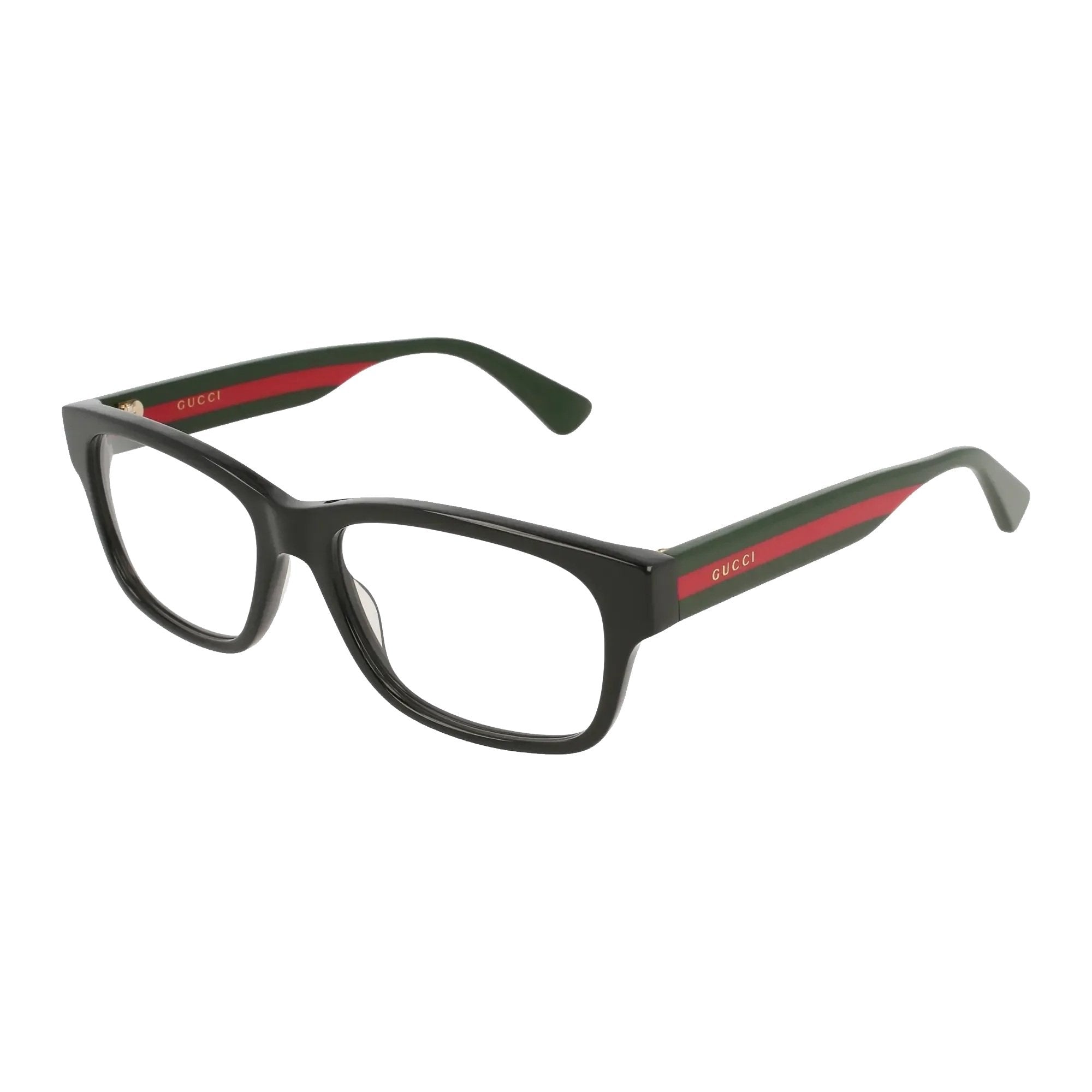 Gucci GG0343O-007 Optical Black Multicolor Transparent Frames; Size 57