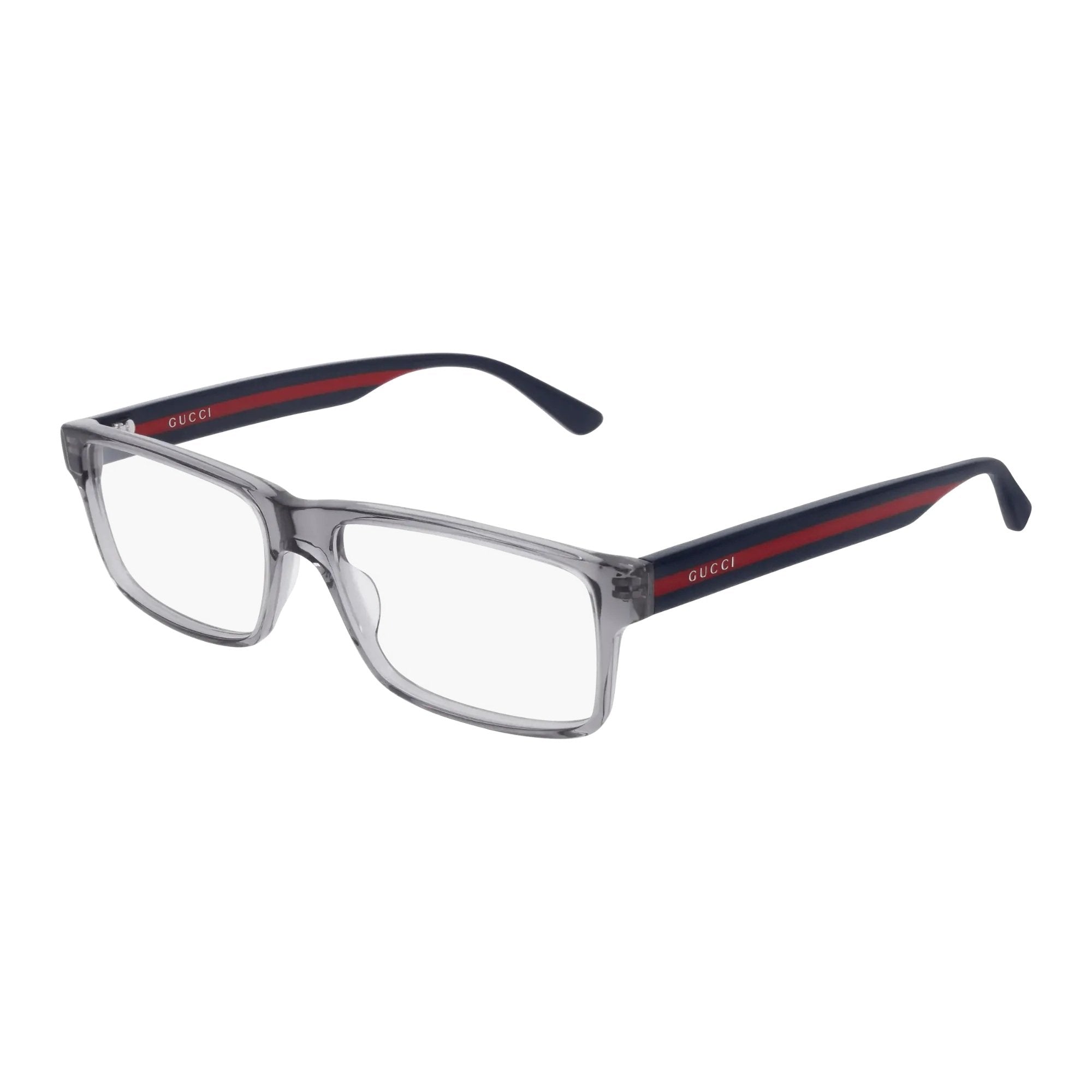 Gucci GG0752O-003 Optical Grey Blue Transparent Frames; Size 56