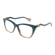 Gucci GG1012O-002 Optical Blue Transparent Frames; Size 54