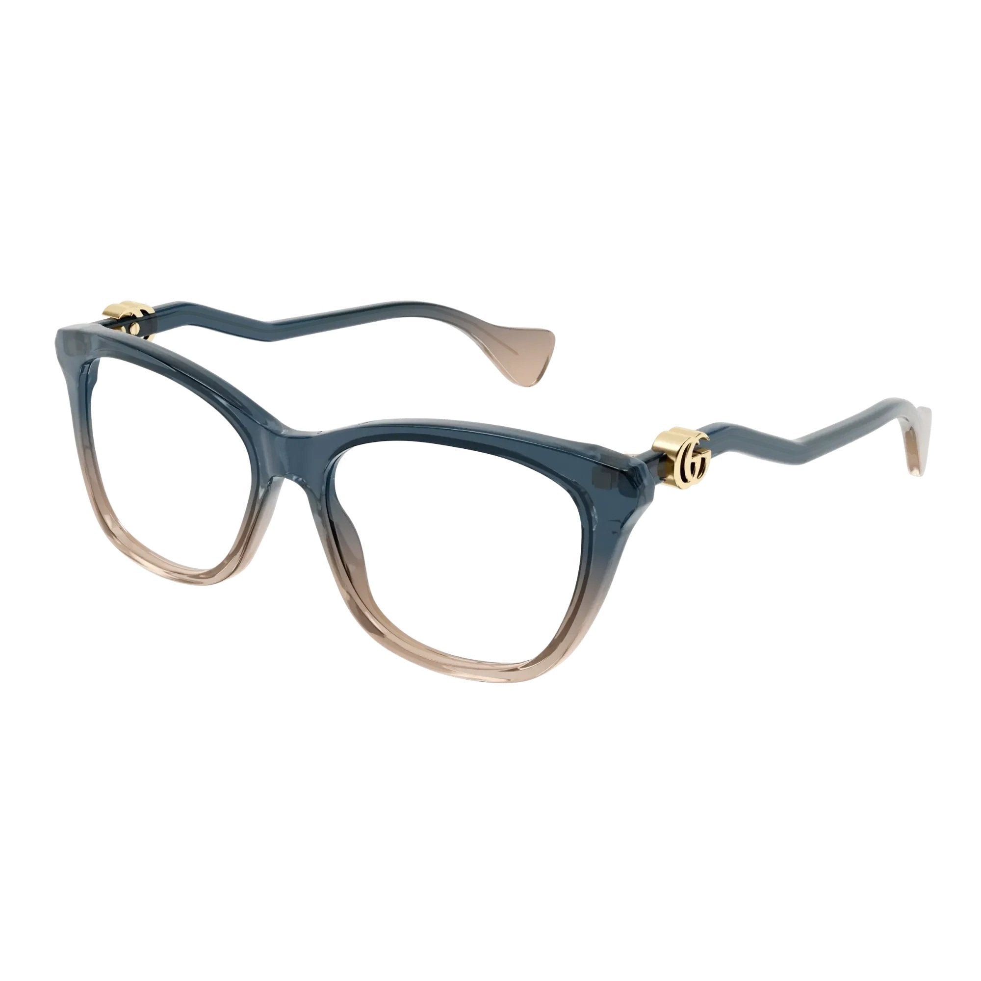 Gucci GG1012O-002 Optical Blue Transparent Frames; Size 54