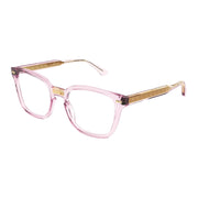 Gucci GG0184O-013 Optical Pink Transparent Frames; Size 50