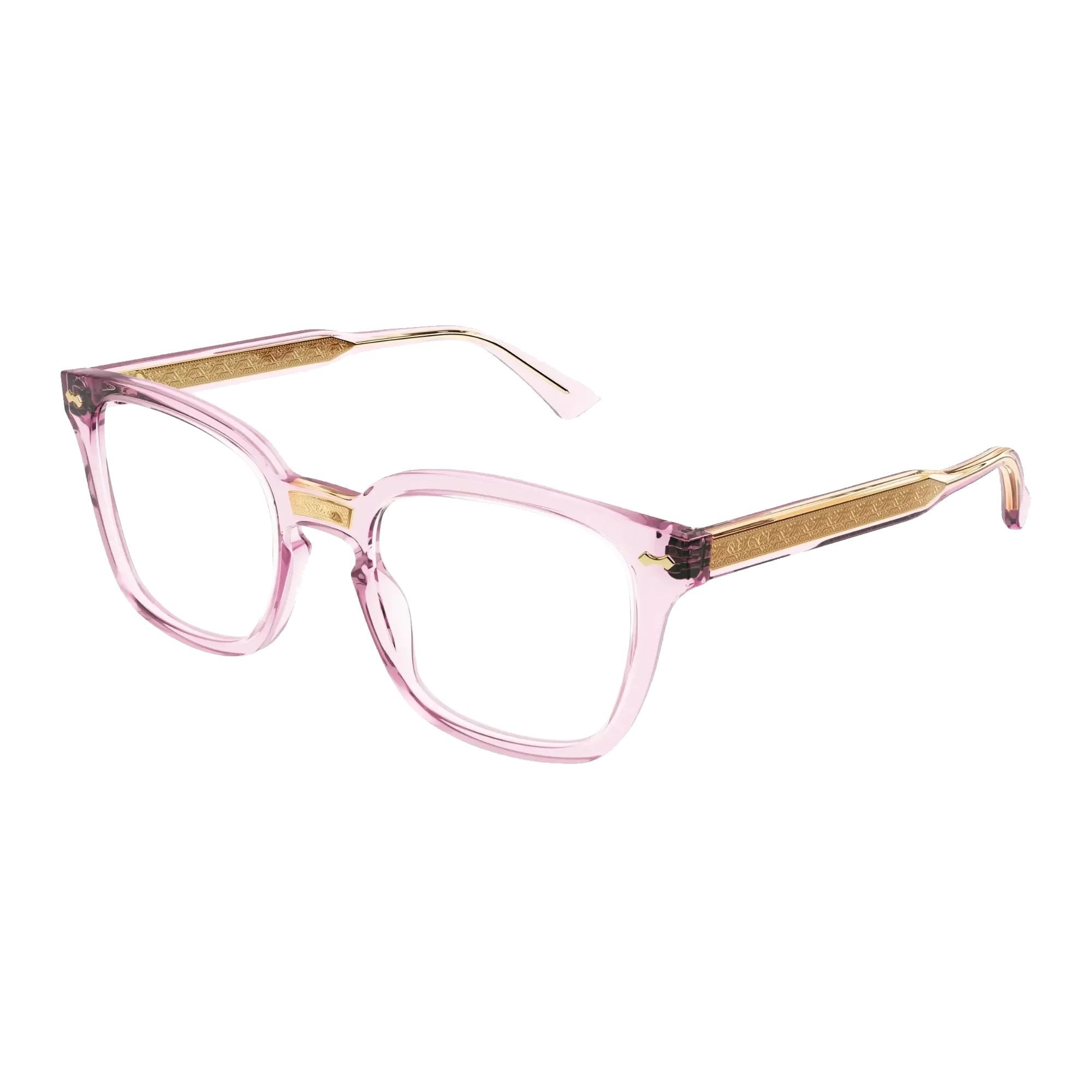 Gucci GG0184O-013 Optical Pink Transparent Frames; Size 50