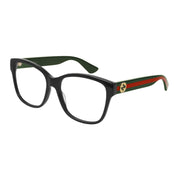 Gucci GG0038ON-011 Optical Black Green Transparent Frames; Size 54