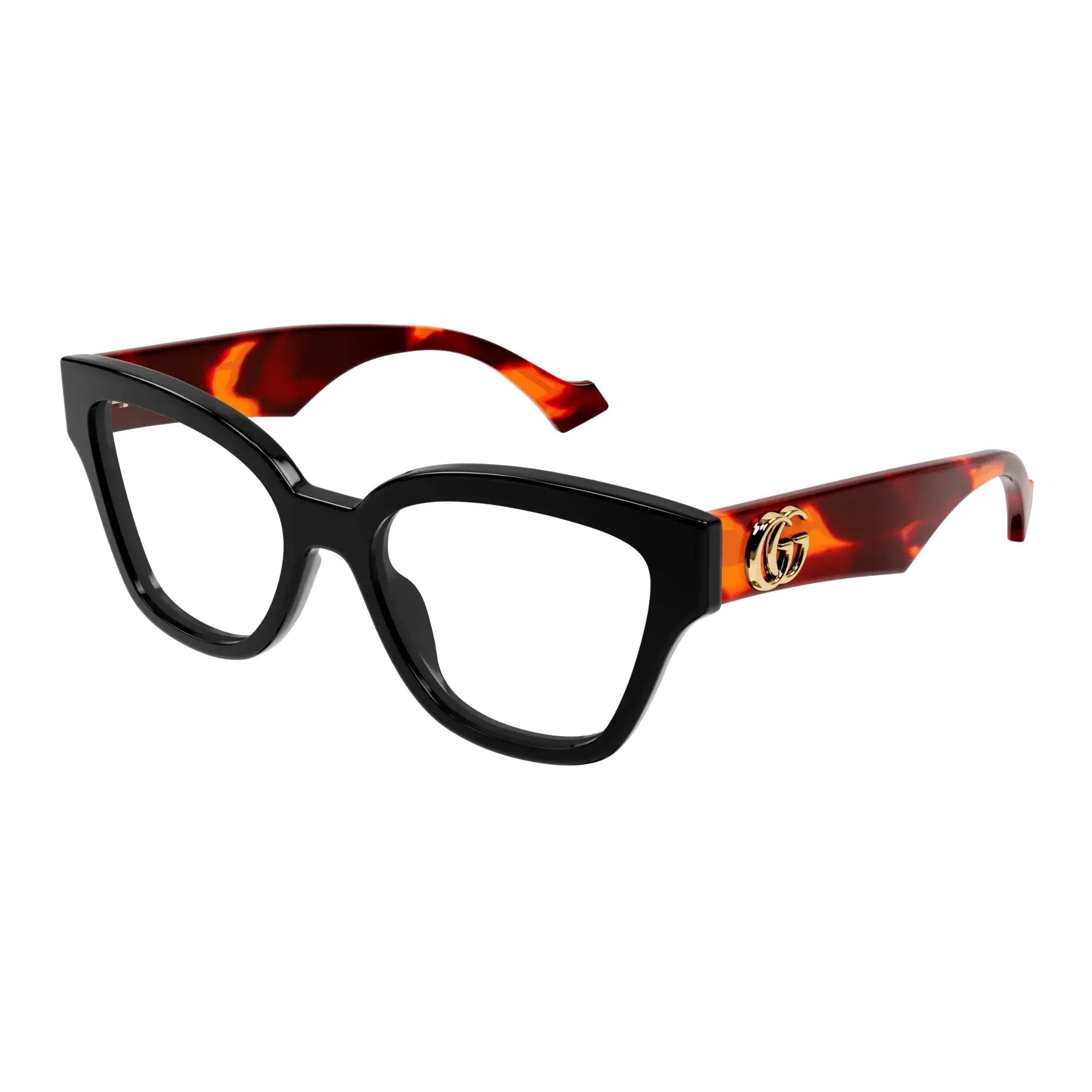 Gucci GG1424O-007 Optical Black Havana Transparent Frames; Size 54