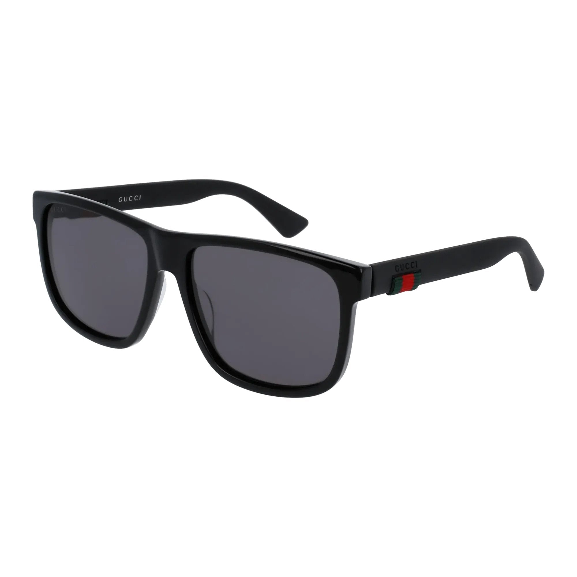 Gucci GG0010S-001 Sunglasses Black Grey Transparent Frames; Size 58