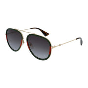 Gucci GG0062S-003 Sunglasses Gold Green Frames; Size 57