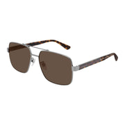 Gucci GG0529S-002 Sunglasses Ruthenium Crystal Brown Frames; Size 60