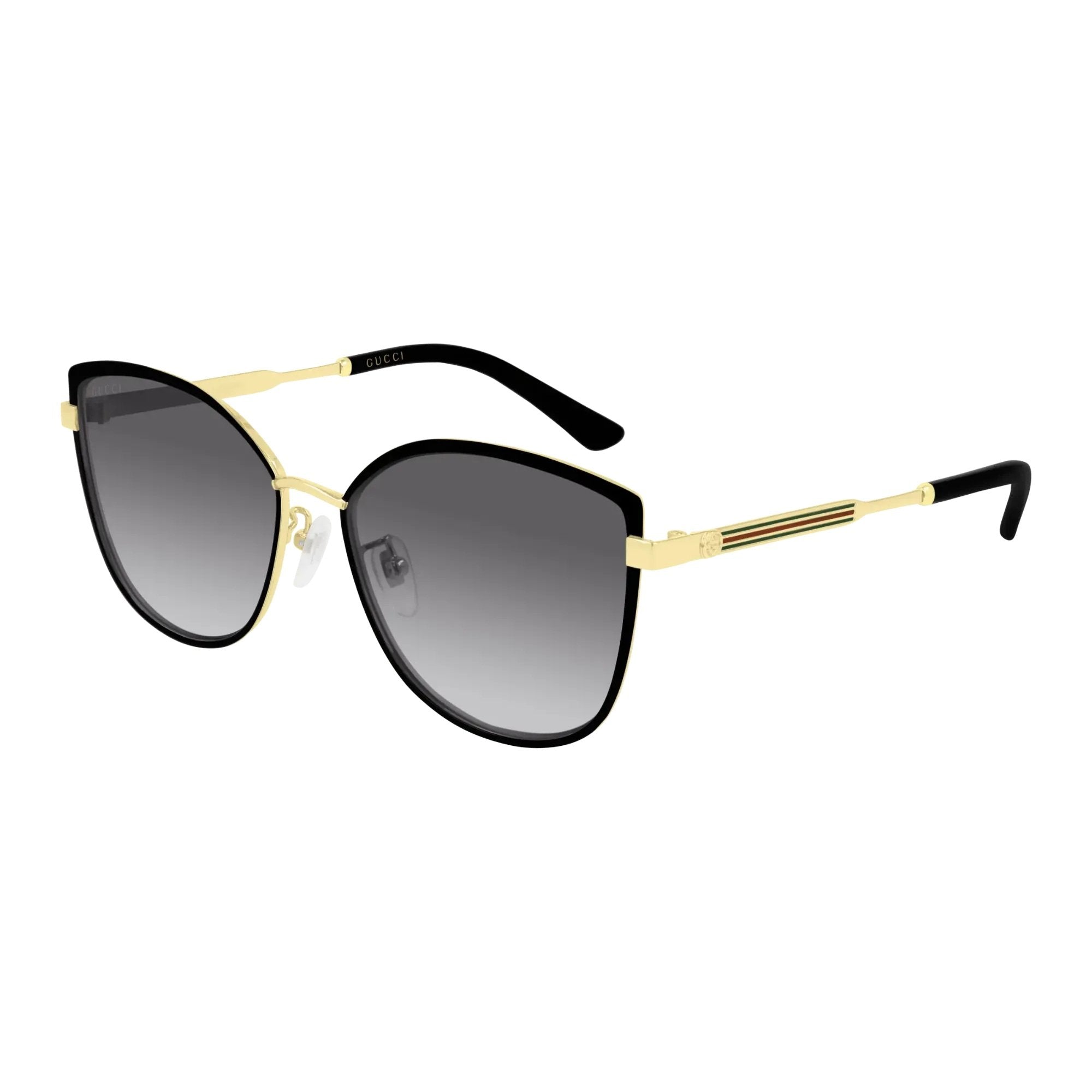 Gucci GG0589SK-001 Sunglasses Black Gold Grey Frames; Size 57
