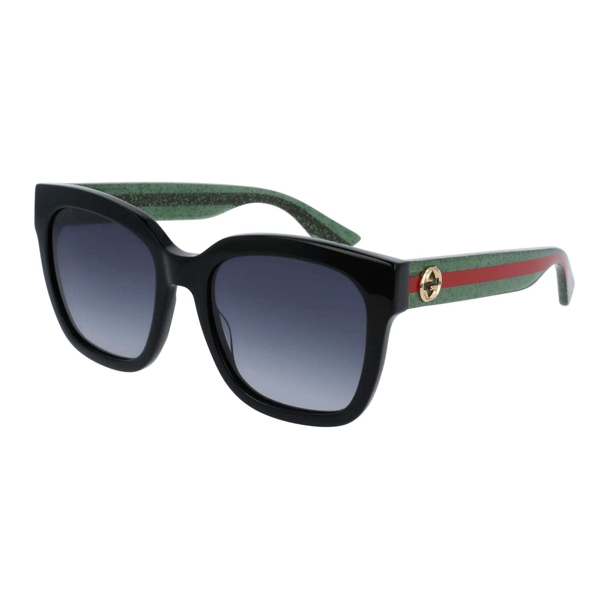 Gucci GG0034SN-002 Sunglasses Black Green Grey Frames; Size 54