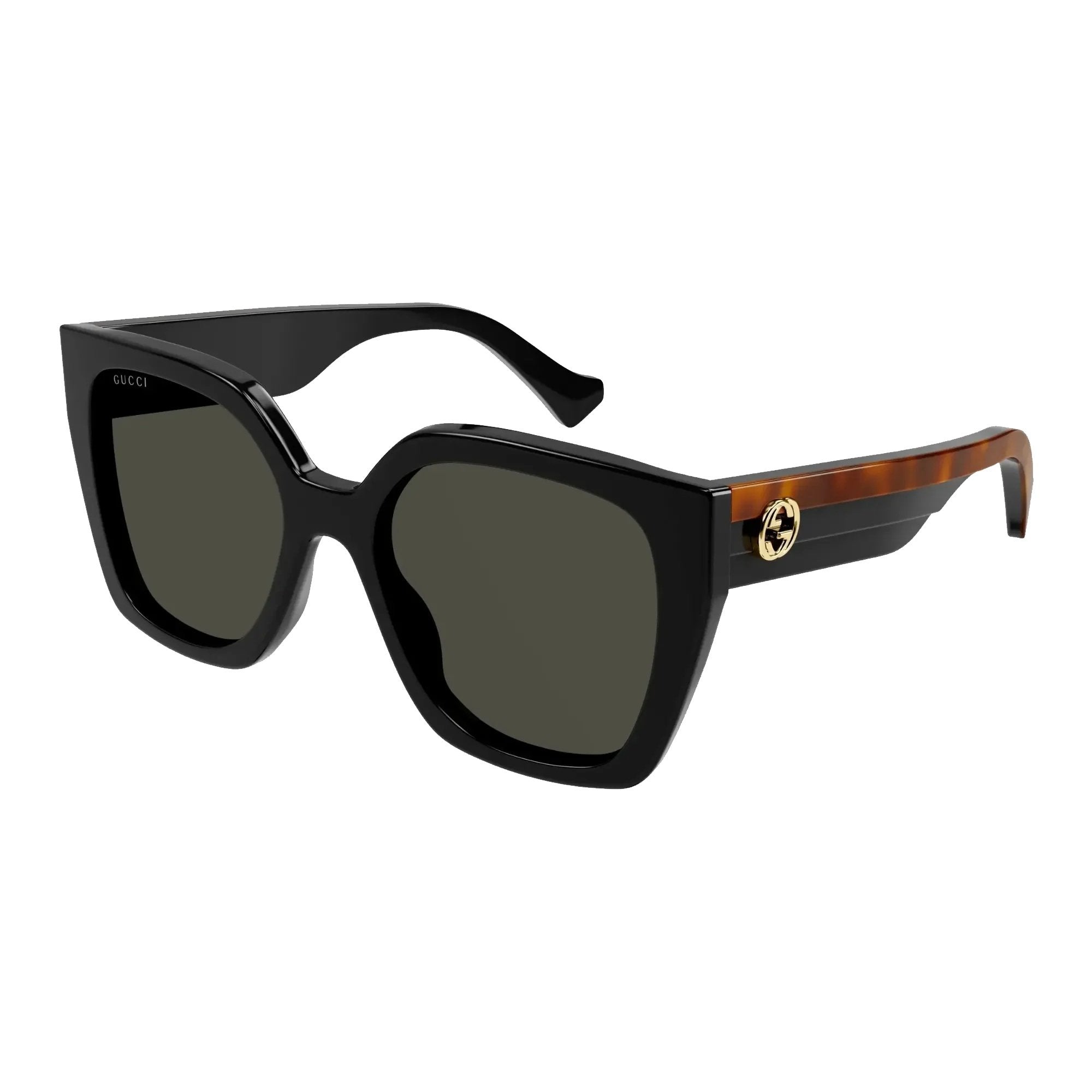 Gucci GG1300S-001 Sunglasses Black Havana Grey Frames; Size 55