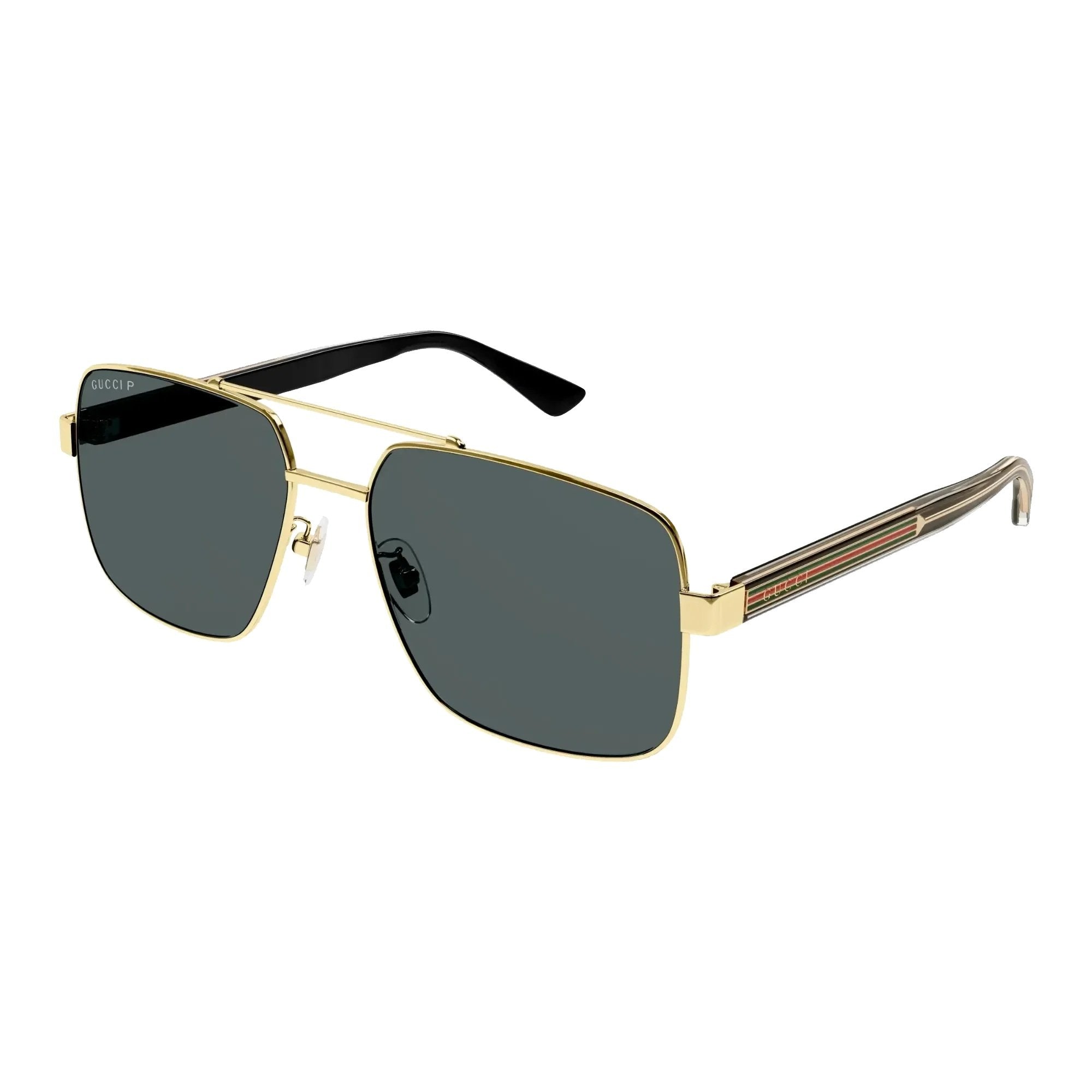 Gucci GG0529S-005 Sunglasses Gold Crystal Smoke Frames; Size 60
