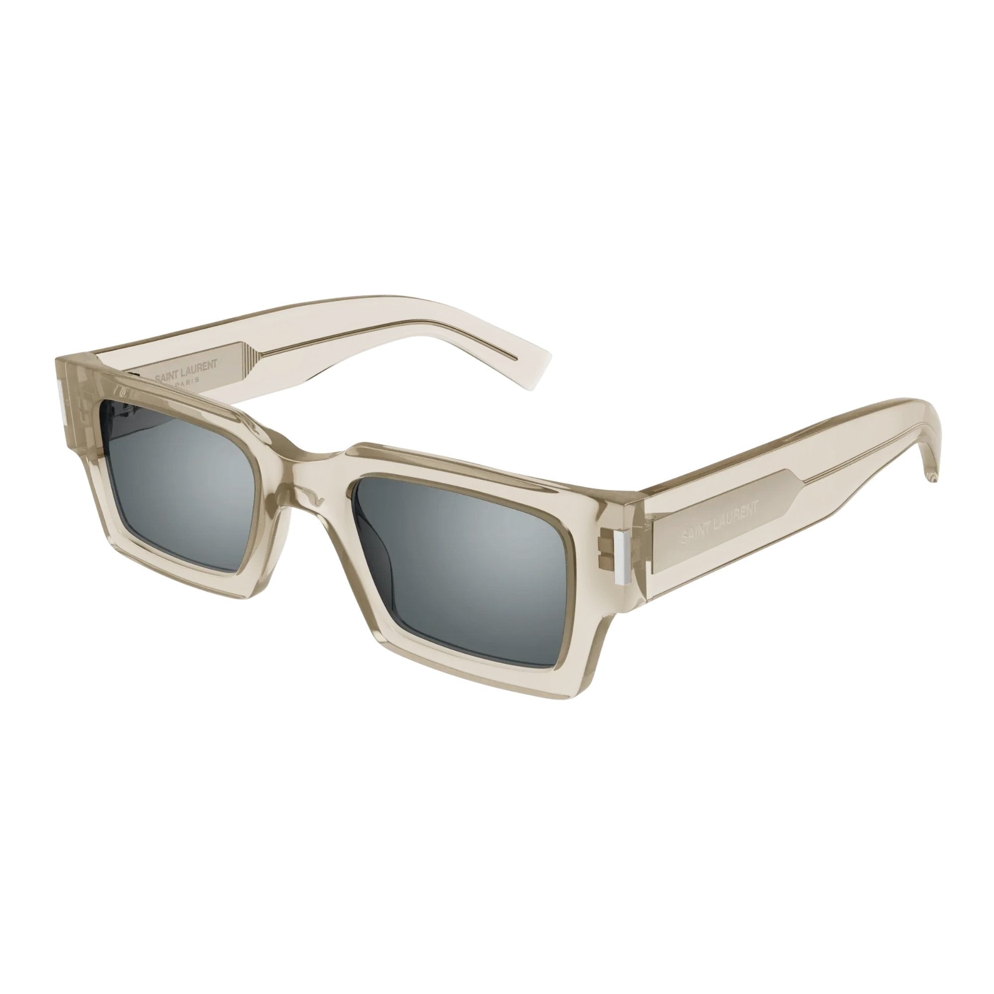 Saint Laurent SL 572-003 Sunglasses Beige Silver Frames; Size 50