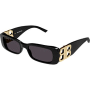 Balenciaga BB0096S-001 Sunglasses Black Gold Grey Frames; Size 51