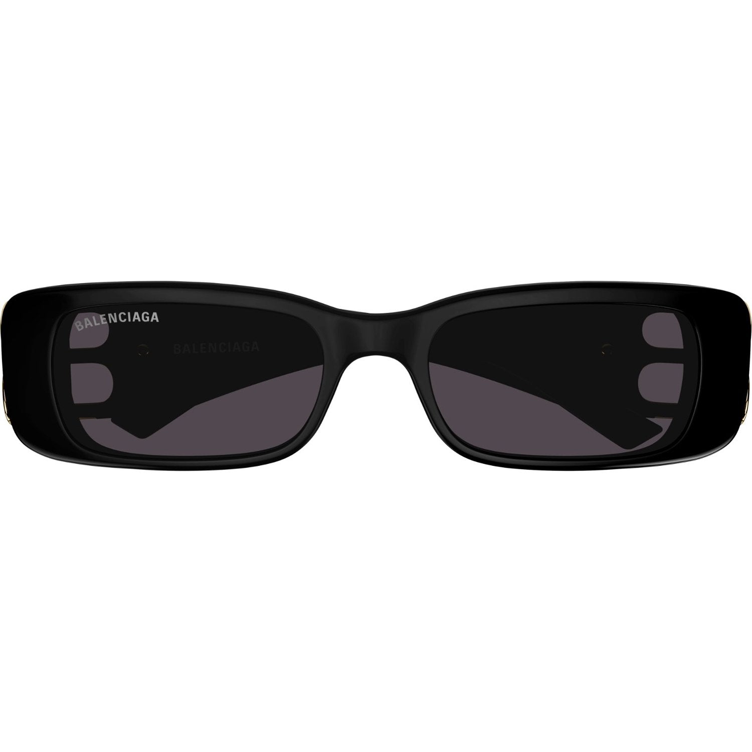 Balenciaga BB0096S-001 Sunglasses Black Gold Grey Frames; Size 51