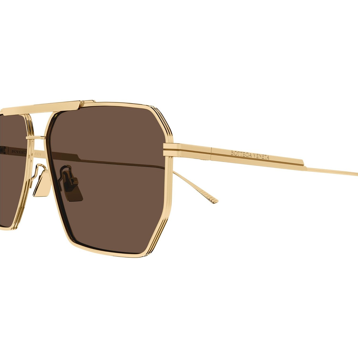 Bottega Veneta BV1012S-003 Sunglasses Gold Brown Frames; Size 60
