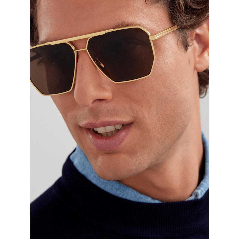 Bottega Veneta BV1012S-003 Sunglasses Gold Brown Frames; Size 60