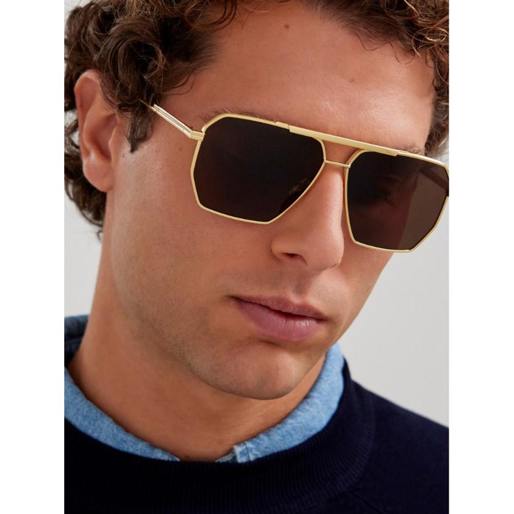 Bottega Veneta BV1012S-003 Sunglasses Gold Brown Frames; Size 60