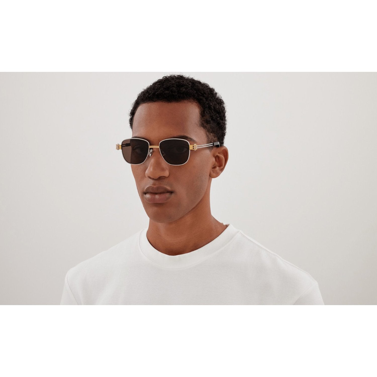Bottega Veneta BV1380S-001 Sunglasses Silver Brown Frames; Size 51