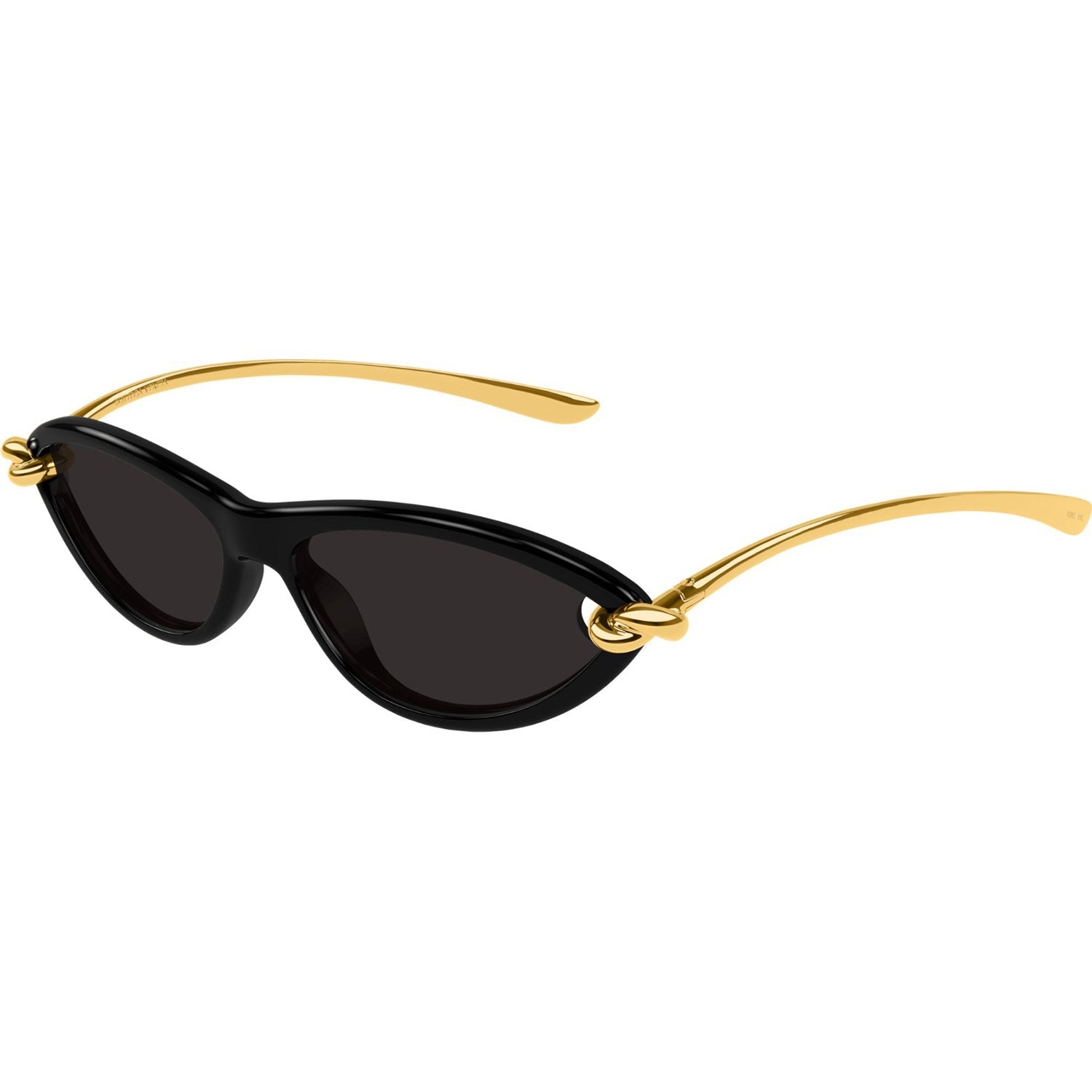 Bottega Veneta BV1390S-001 Sunglasses Black Gold Grey Frames; Size 56