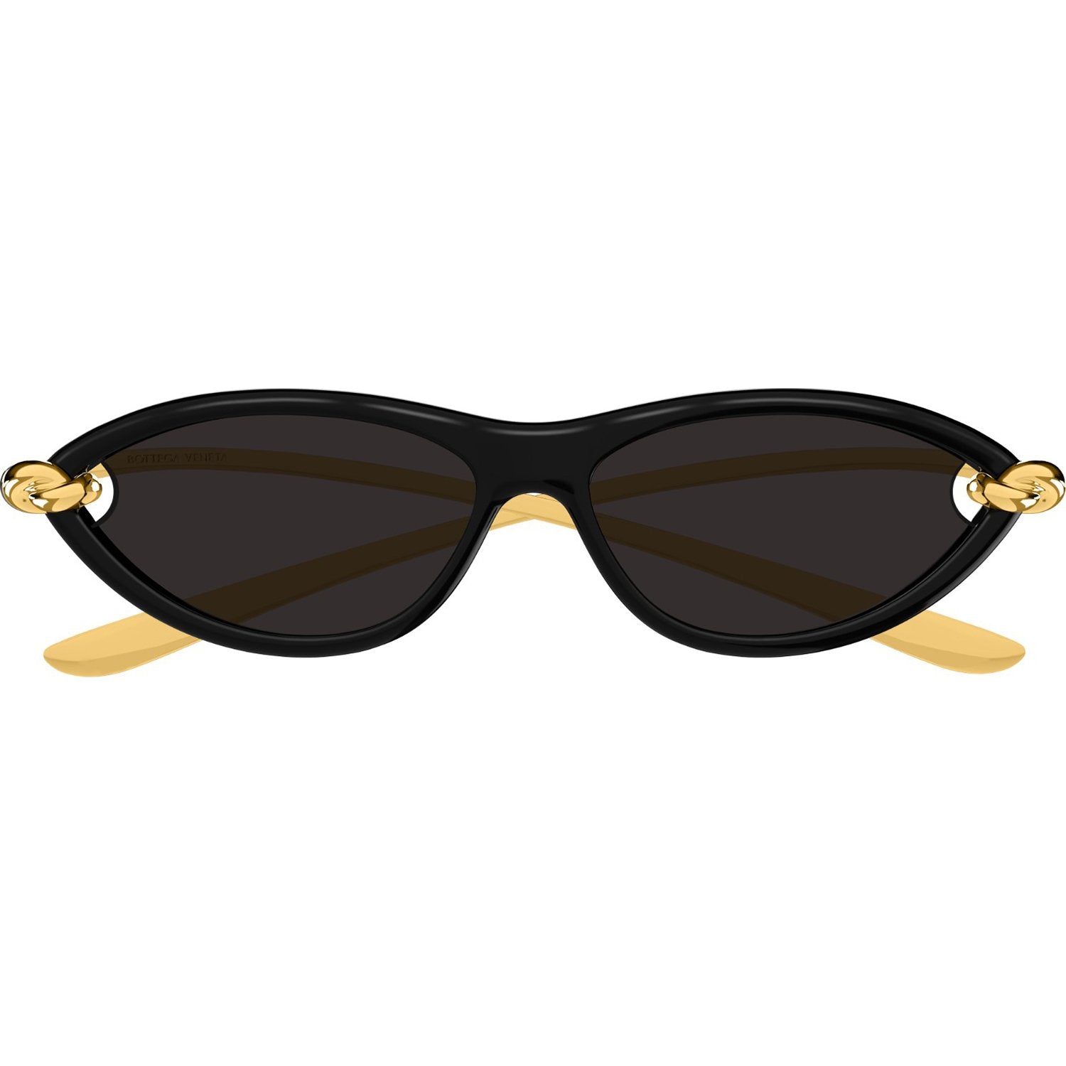 Bottega Veneta BV1390S-001 Sunglasses Black Gold Grey Frames; Size 56
