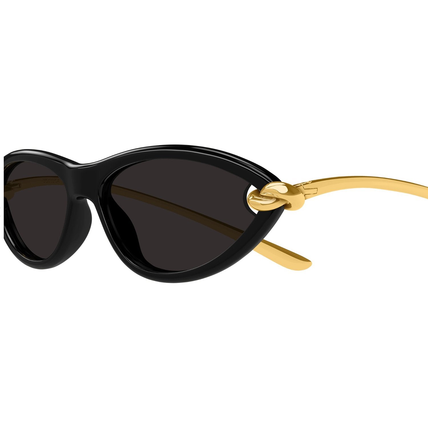 Bottega Veneta BV1390S-001 Sunglasses Black Gold Grey Frames; Size 56