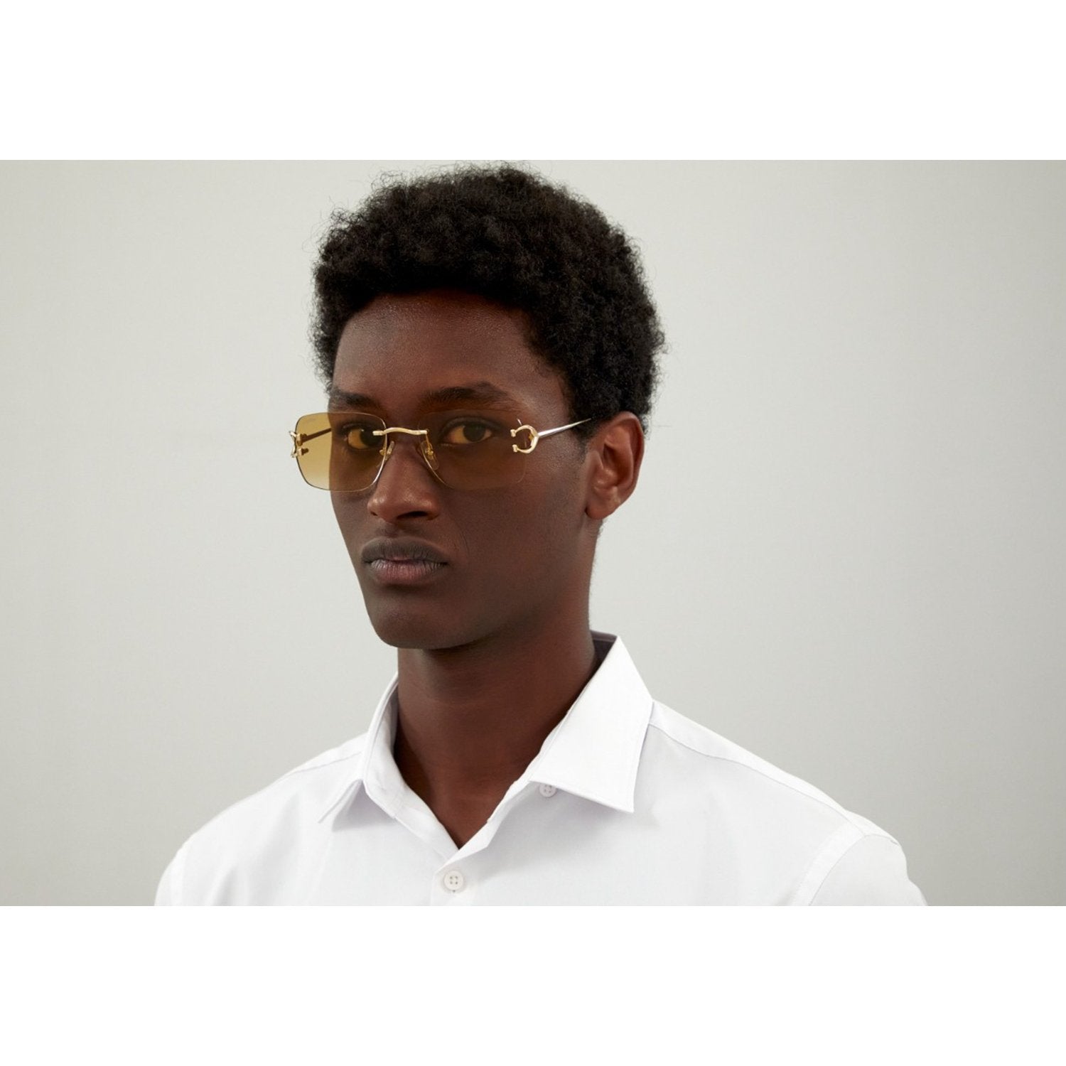 Cartier CT0330S-003 Sunglasses Gold Yellow Frames; Size 57