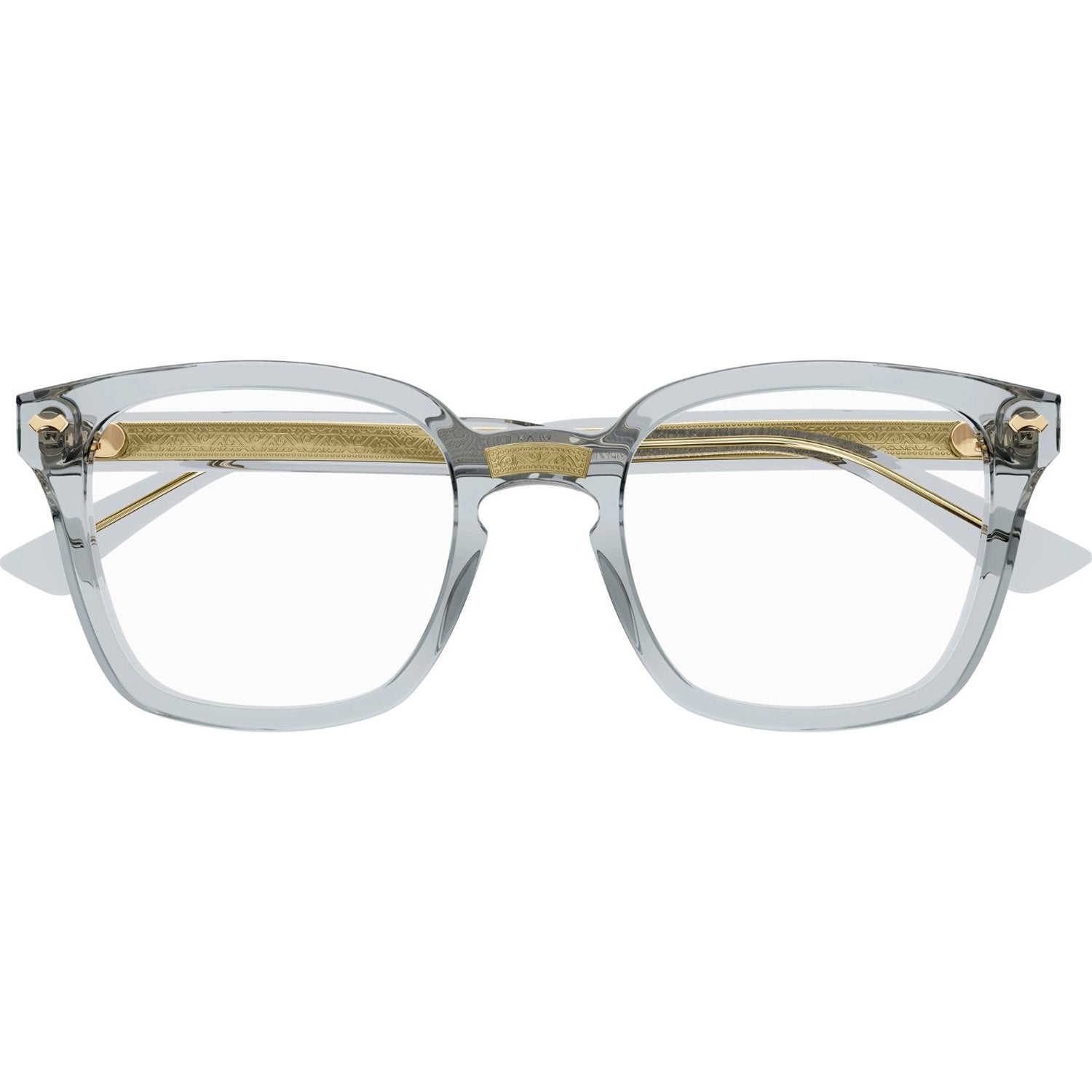 Gucci GG0184O-005 Optical Grey Transparent Frames; Size 50