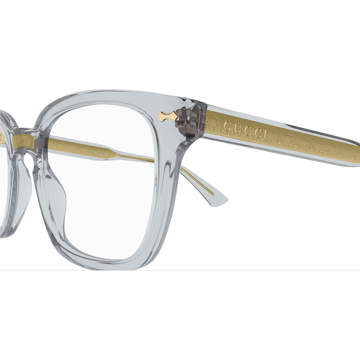 Gucci GG0184O-005 Optical Grey Transparent Frames; Size 50
