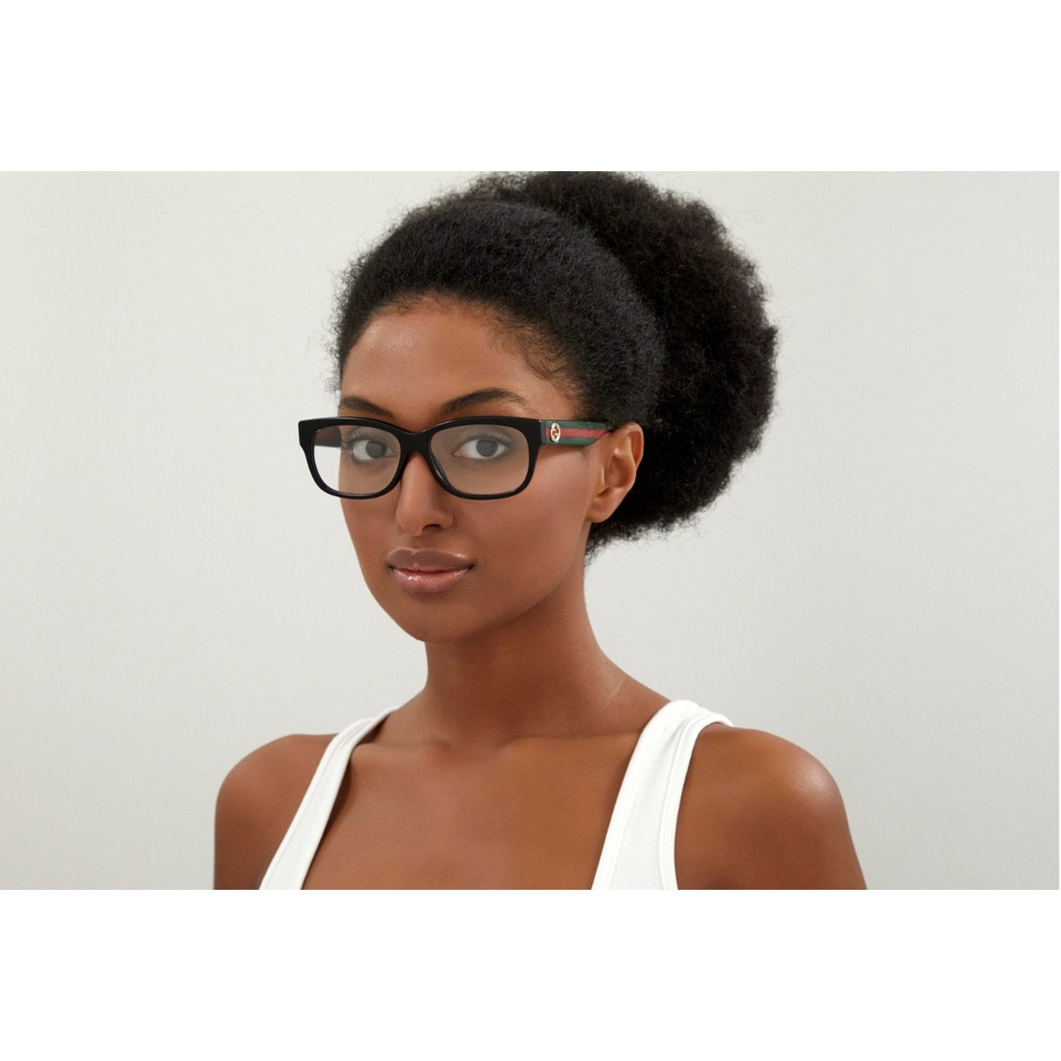 Gucci GG0278O-011 Optical Black Multicolor Transparent Frames; Size 55