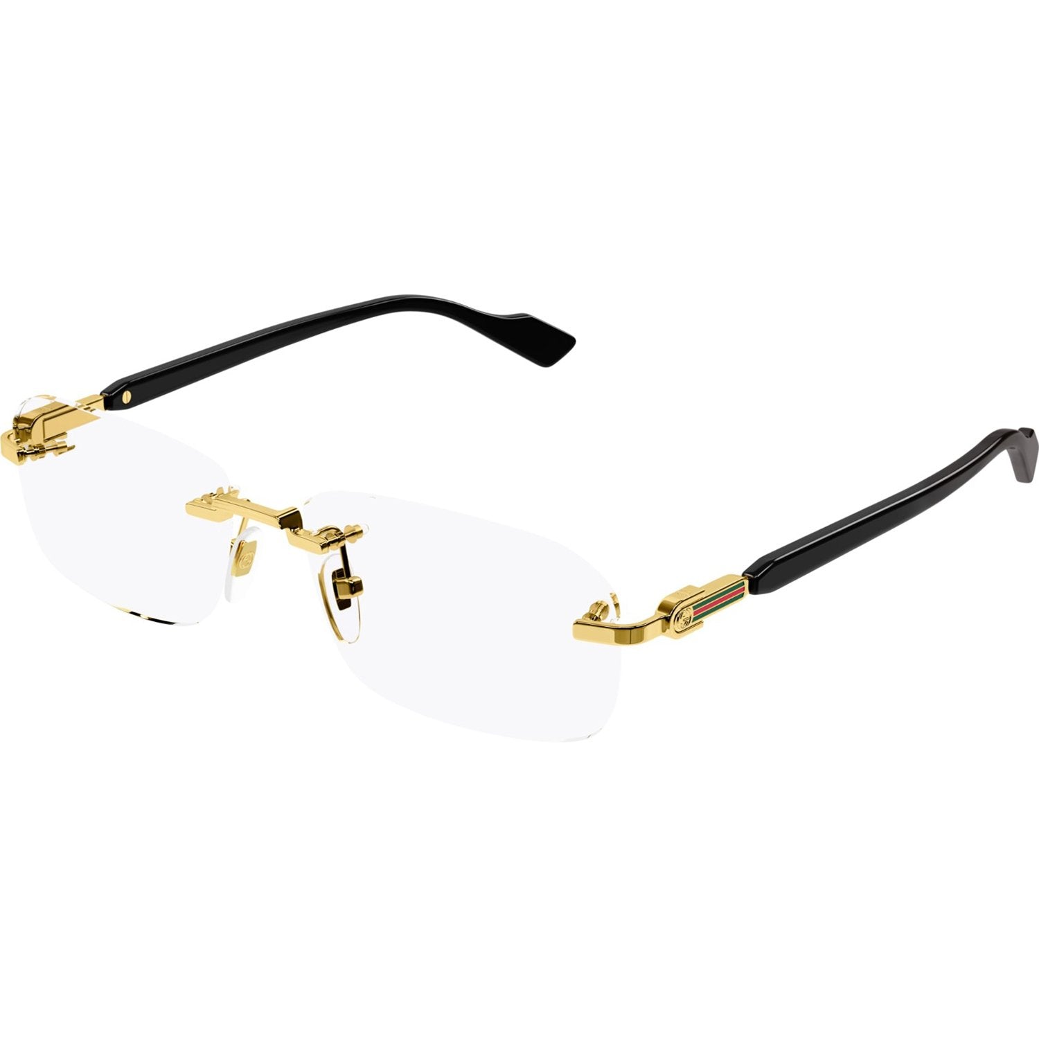 Gucci GG1221O-001 Optical Gold Black Transparent Frames; Size 56