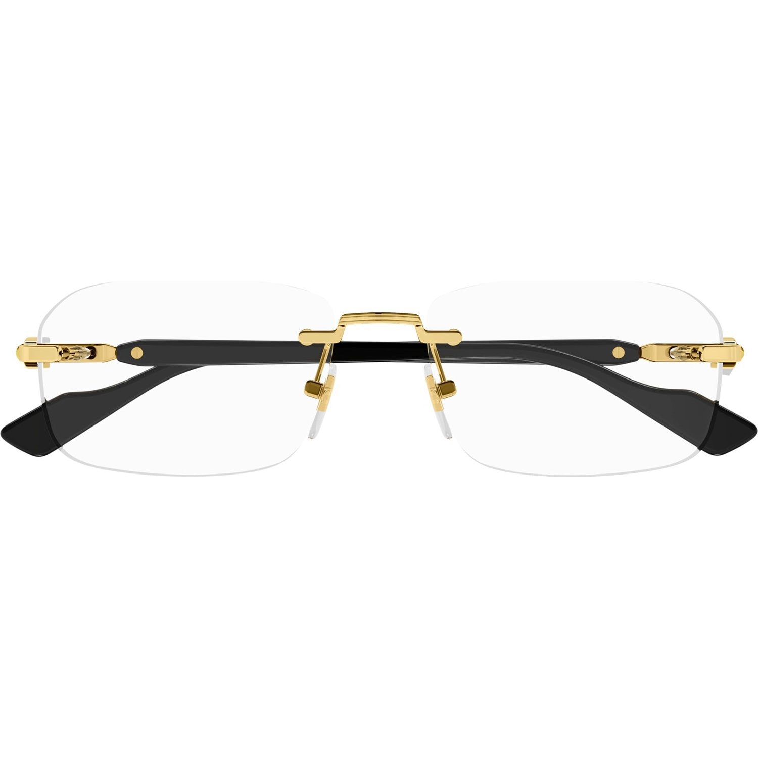 Gucci GG1221O-001 Optical Gold Black Transparent Frames; Size 56