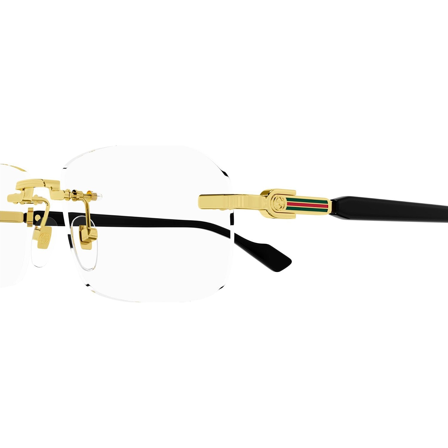 Gucci GG1221O-001 Optical Gold Black Transparent Frames; Size 56