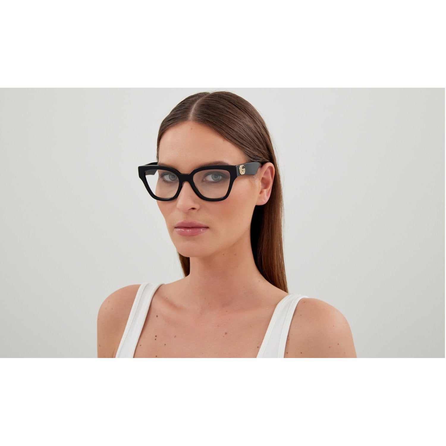 Gucci GG1424O-005 Optical Black Transparent Frames; Size 54