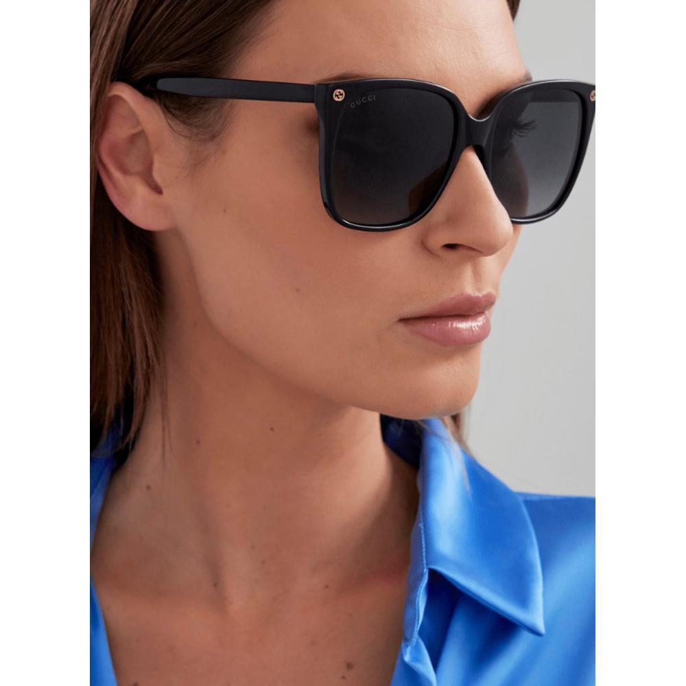 Gucci GG0022S-001 Sunglasses Black Grey Frames; Size 57