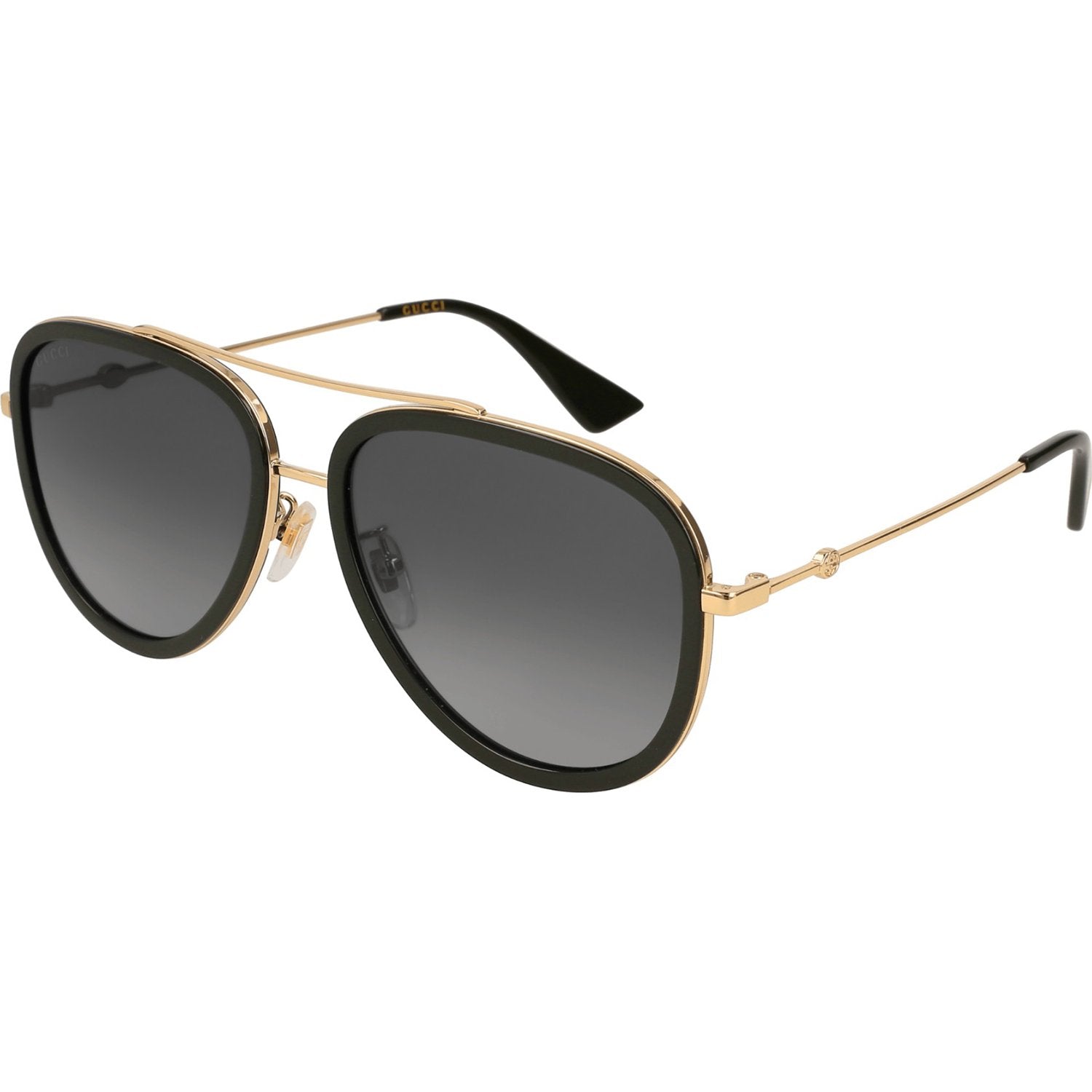 Gucci GG0062S-011 Sunglasses Gold Grey Frames; Size 57