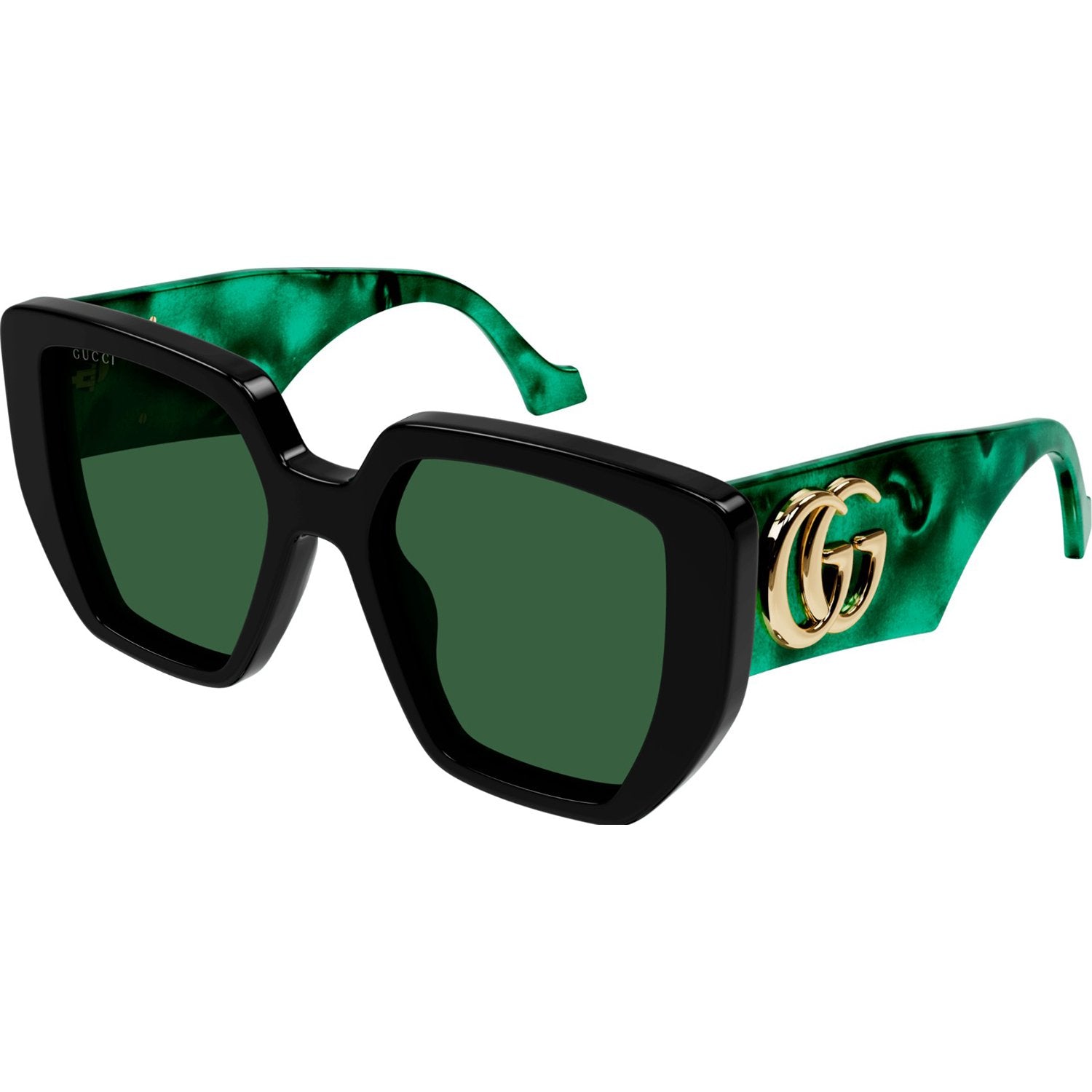 Gucci GG0956S-001 Sunglasses Black Green Frames; Size 54