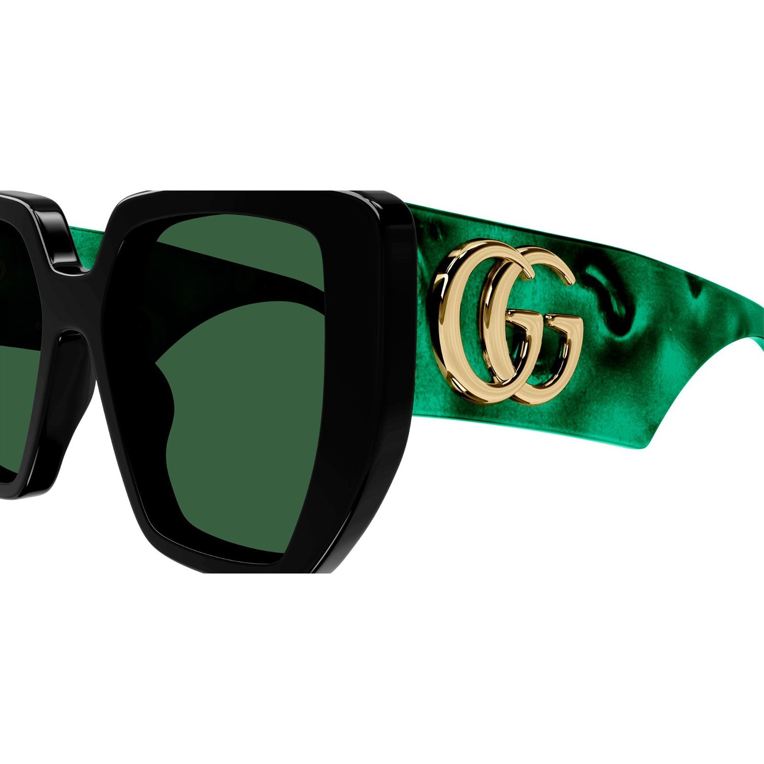 Gucci GG0956S-001 Sunglasses Black Green Frames; Size 54
