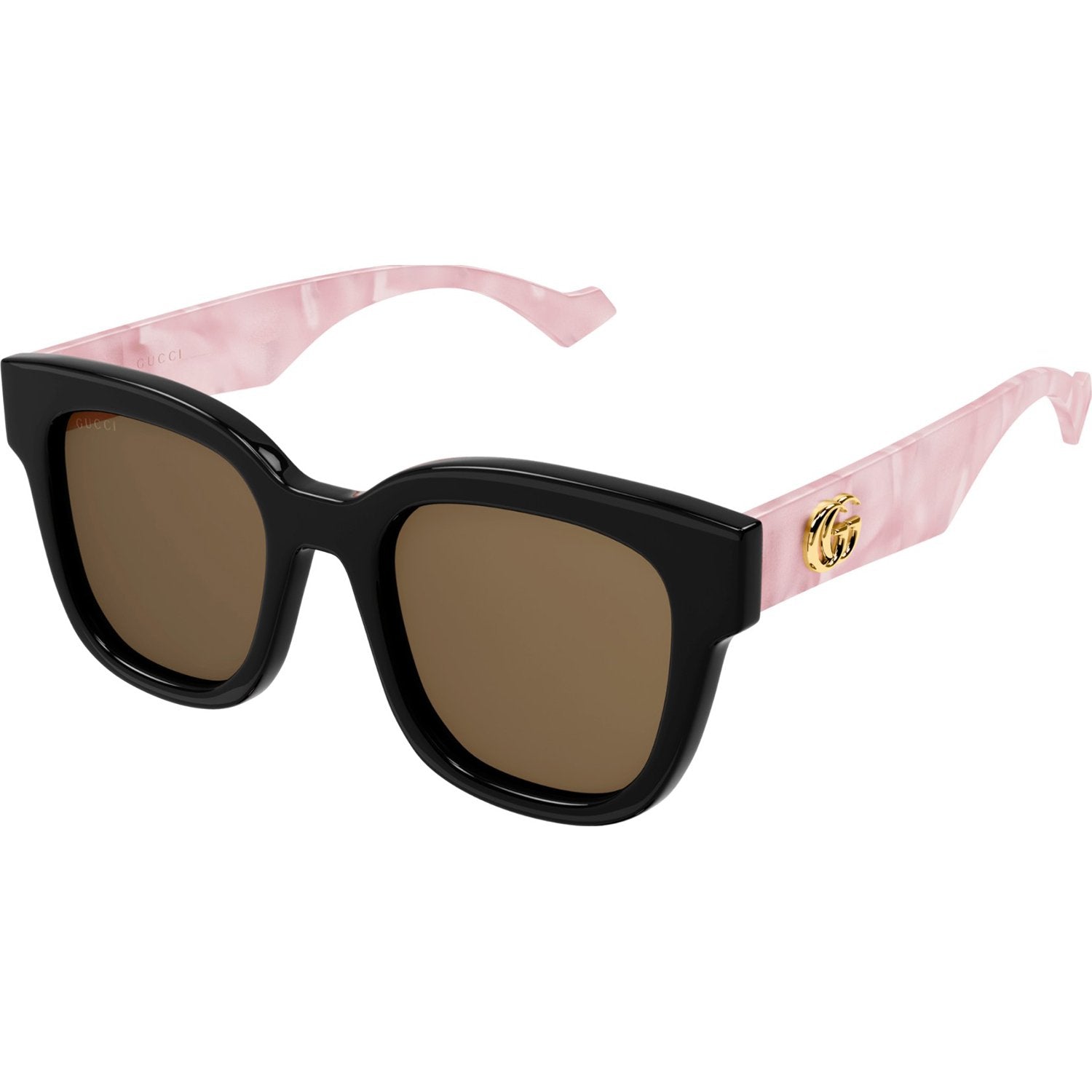 Gucci GG0998S-005 Sunglasses Black Pink Brown Frames; Size 52