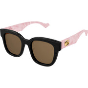 Gucci GG0998S-005 Sunglasses Black Pink Brown Frames; Size 52