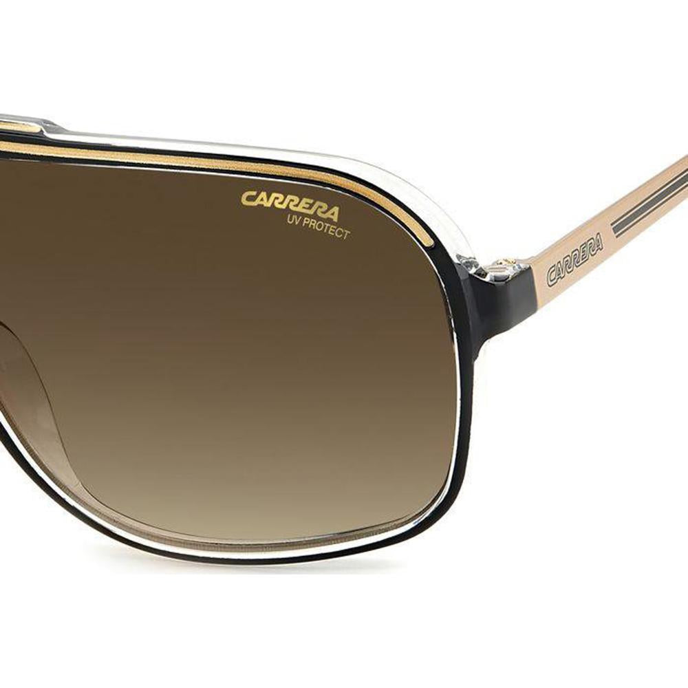 Carrera 205384 Grand Prix 3 Sunglasses Black Gold Frames Brown Lenses, Size 64