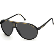 Carrera 204584 Champion65/N Sunglasses Black Frames Grey Solid Tint Lenses; Size 62