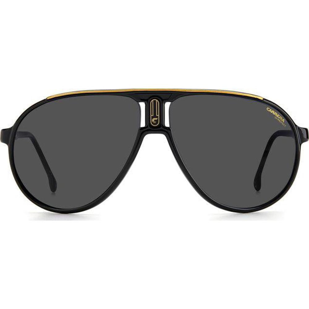 Carrera 204584 Champion65/N Sunglasses Black Frames Grey Solid Tint Lenses; Size 62