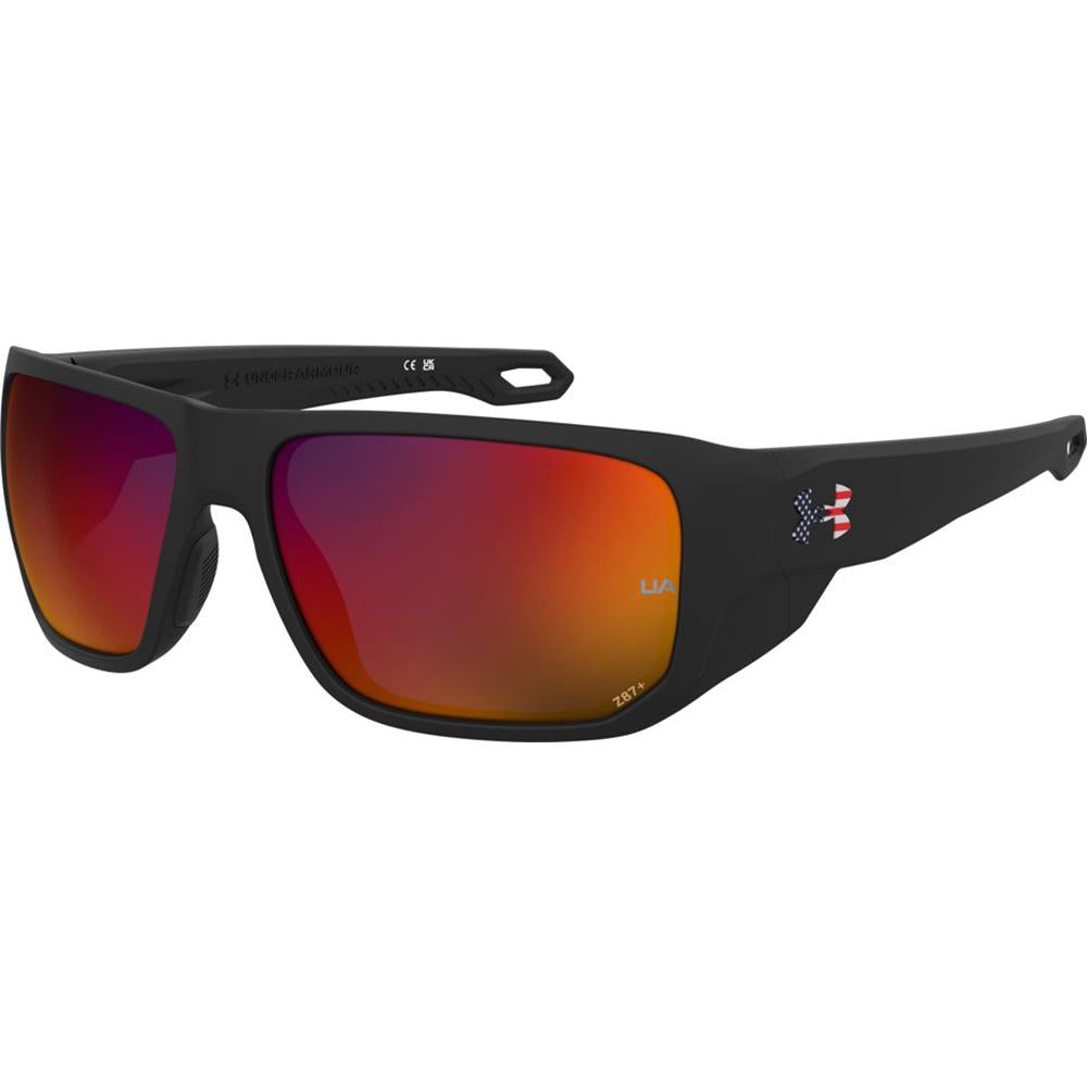 Under Armour 207180 UA Attack MD Sunglasses Black Multicolor Rectangle Frames; Size 60